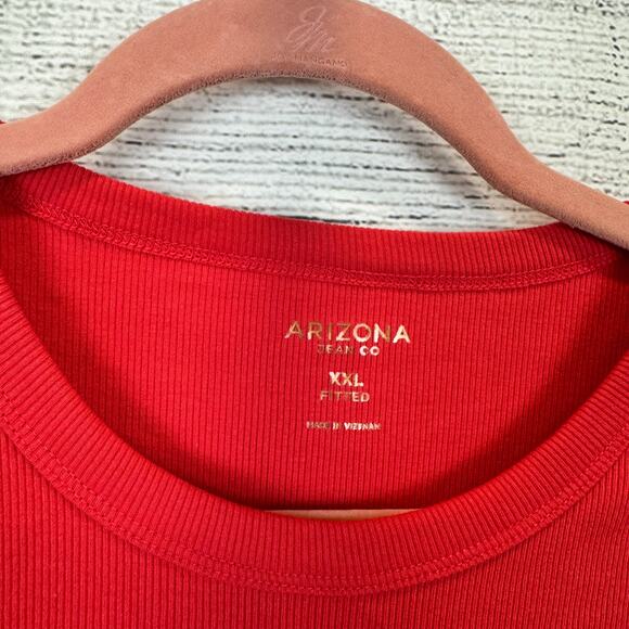 Arizona Jean Co Plus Size Red Ribbed LA Fitted Graphic Crop Tee Size XXL - Picture 5 of 7